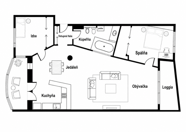 116 m² priestoru v Ružinove + zimná záhrada, garáž, 30 m² sklad